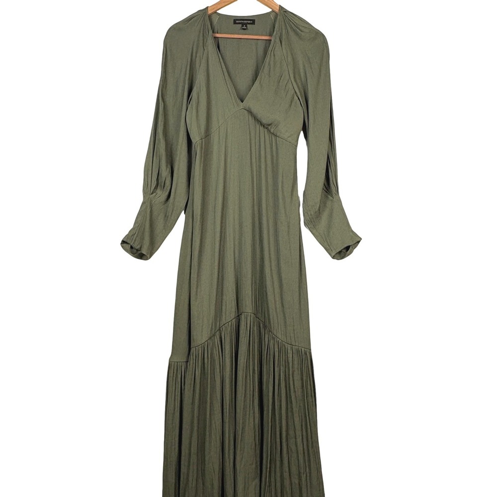 Banana Rep. Long Sleeve Baby doll Y2K Maxi Dress Tiered Sz 8 Boho Cocktail Party